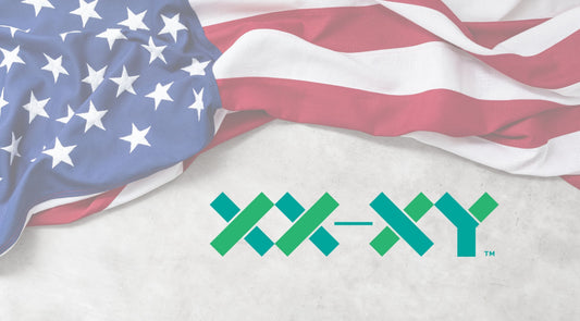 Banner with flag background and XX-XY logo