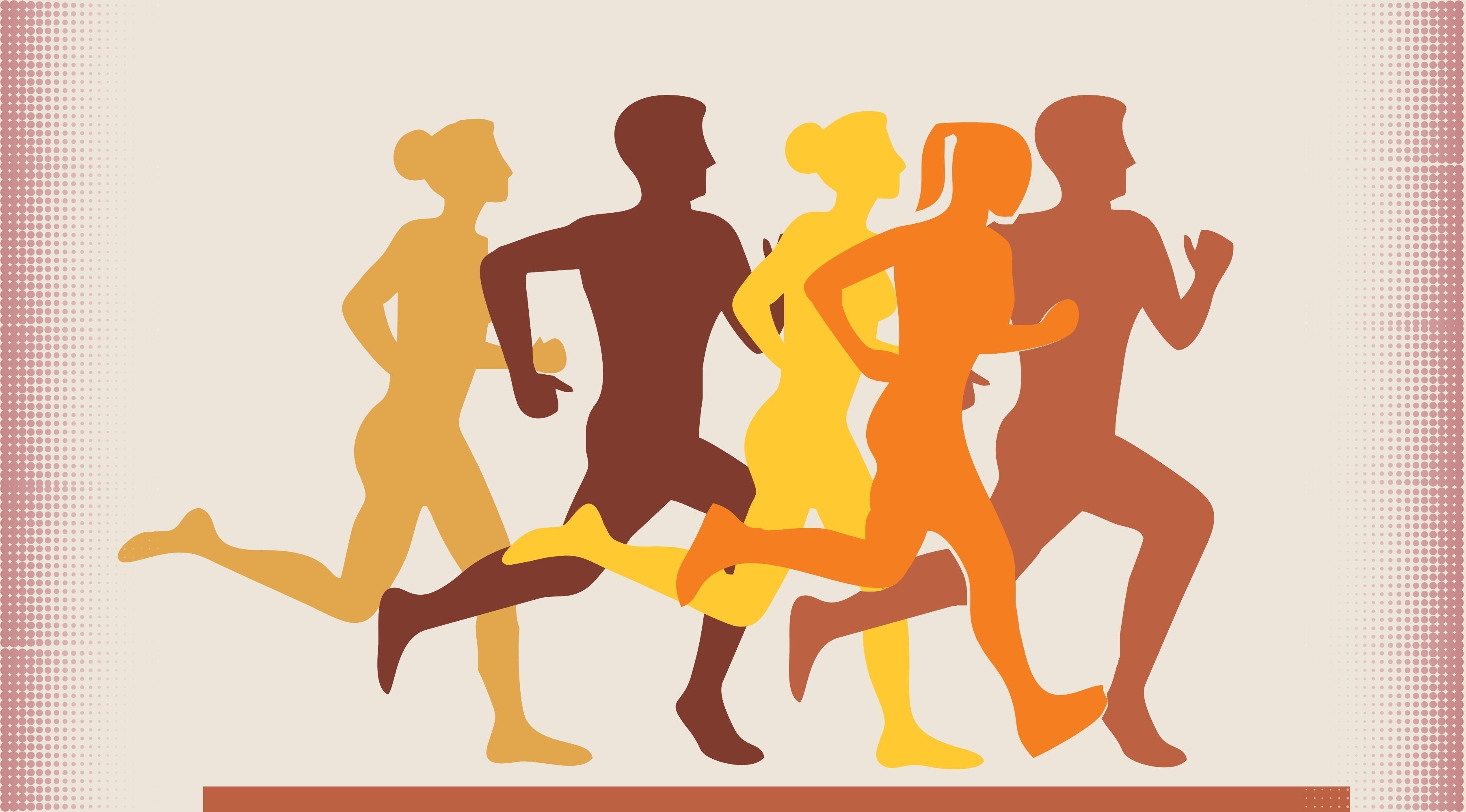graphic of people running