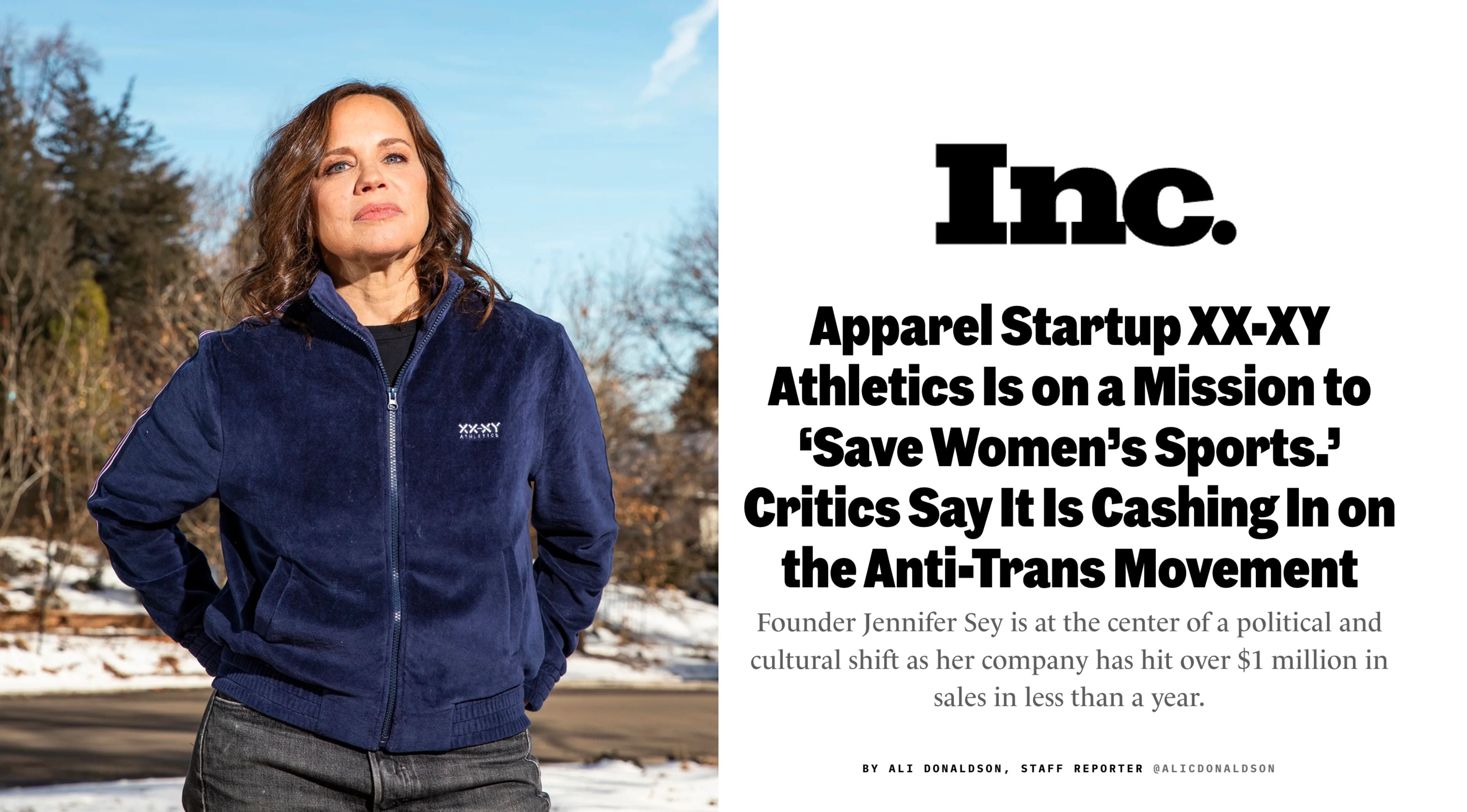 Inc Magazine Did a Feature on XX-XY Athletics