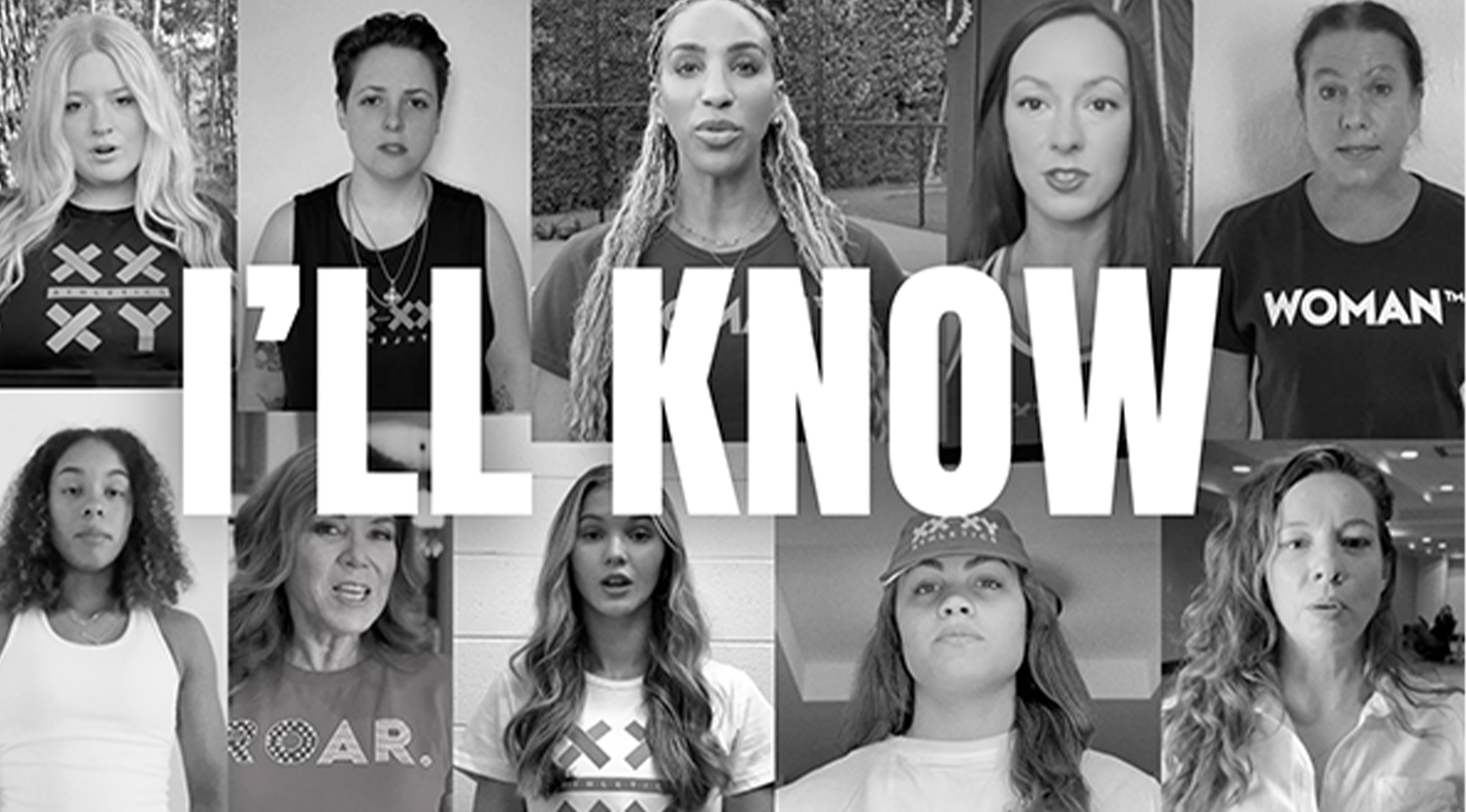 Graphic of women in background and text that says I'LL KNOW