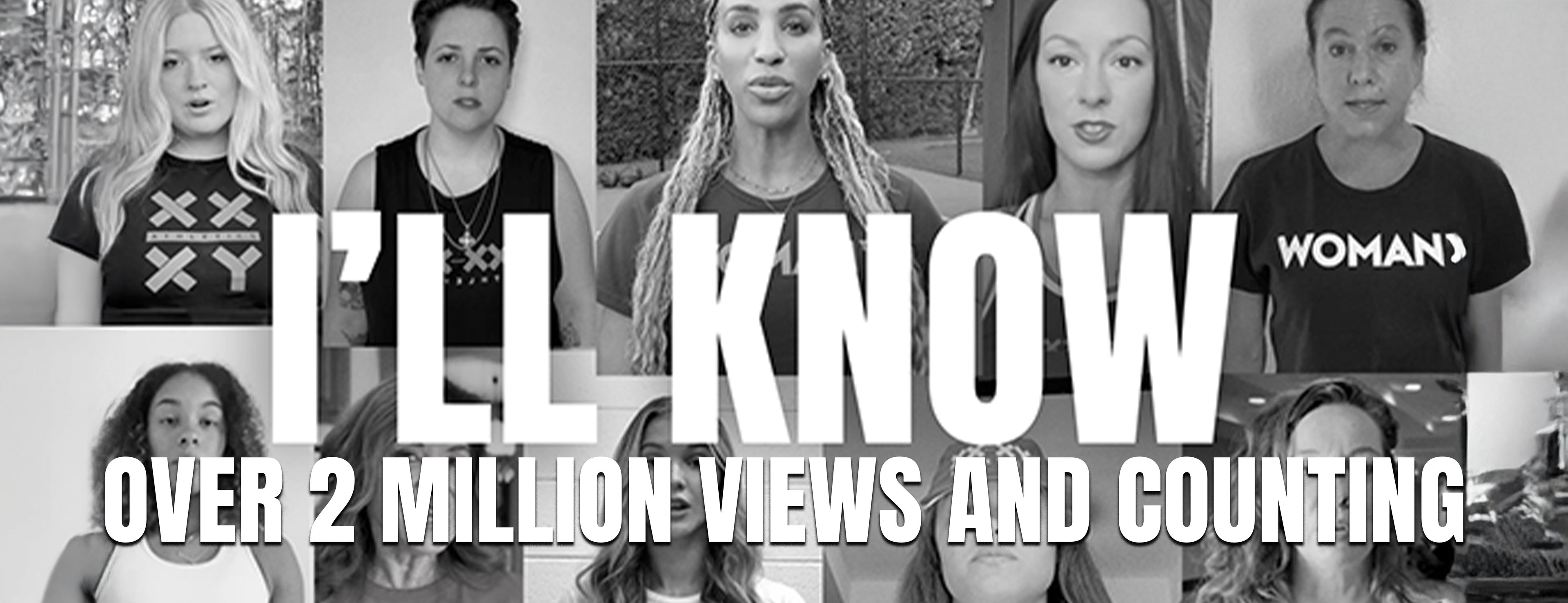 Image of athletes in the background with "I'LL KNOW" text overlayed