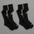 Set of black socks with a logo on a gray background || Black