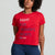Person wearing a red t-shirt with 'Fight for Women's Sports' text on a gray background || Red