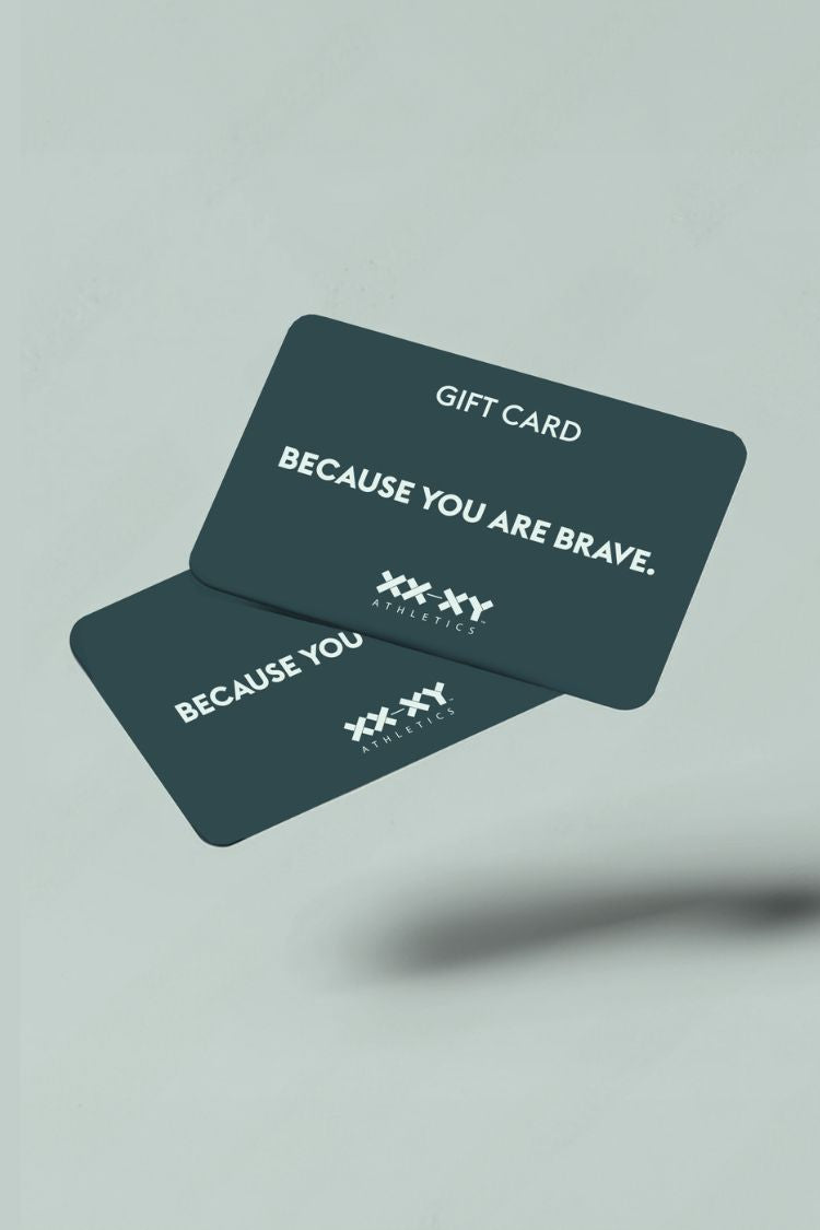 Two gift cards with text and branding on a light gray background