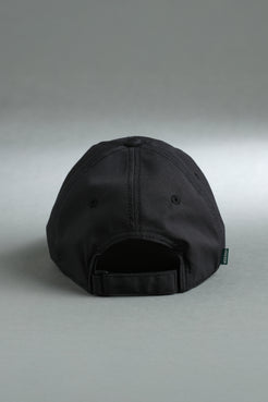 Back view of black XX-XY Athletics adjustable logo hat || Black