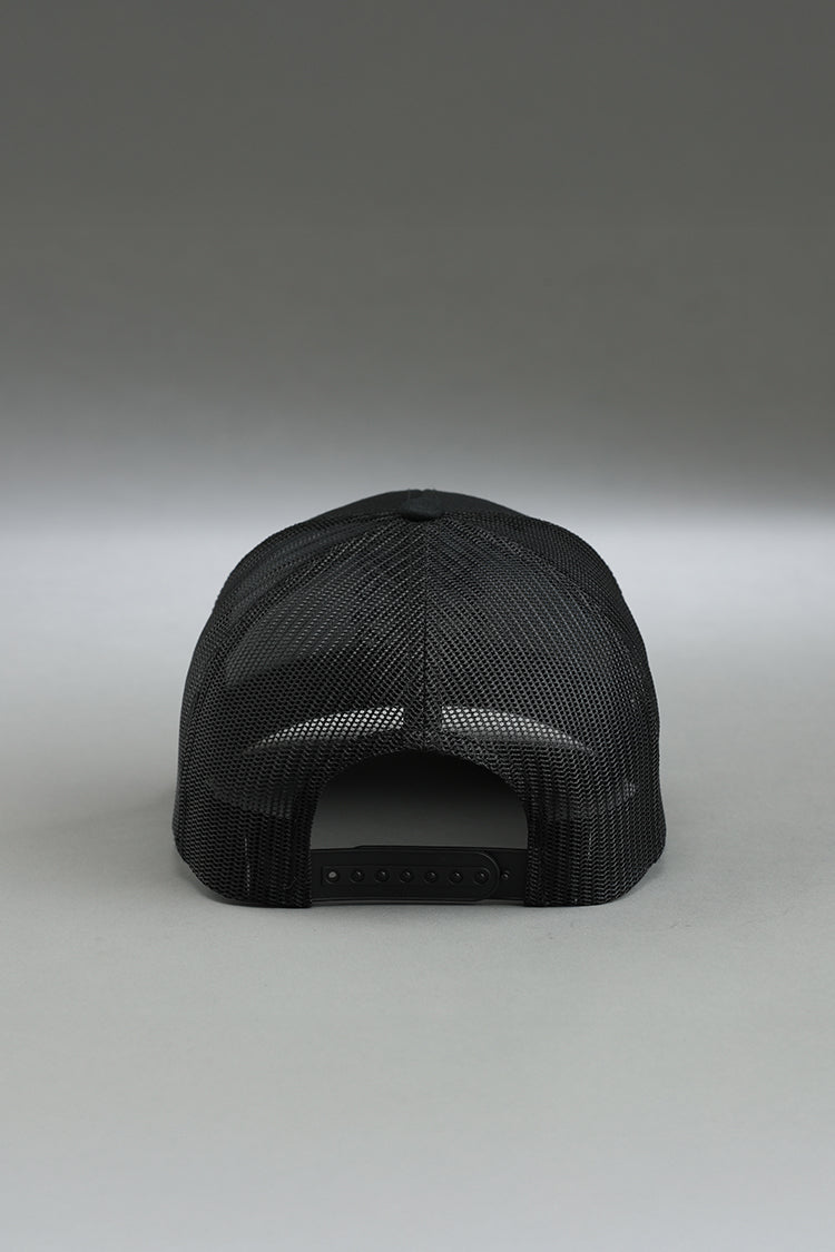 Blackout Logo Trucker Cap: Black with Black Logo | XX-XY Athletics