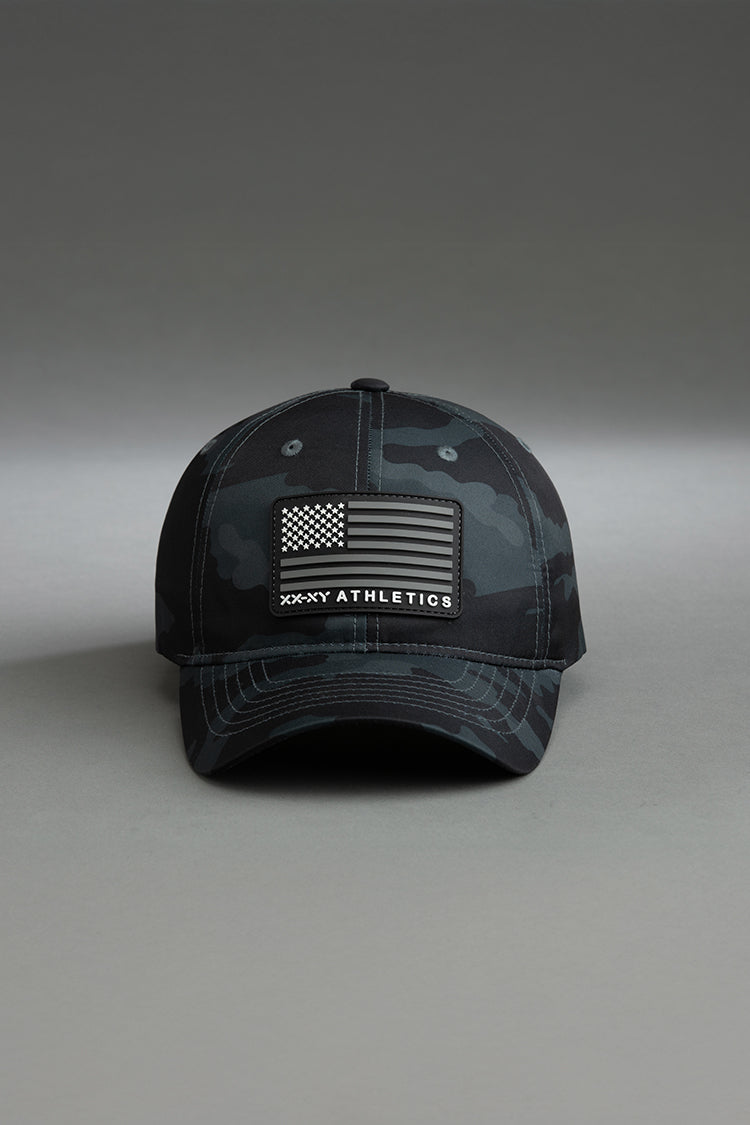Camo Performance Cap with Logo Flag Patch