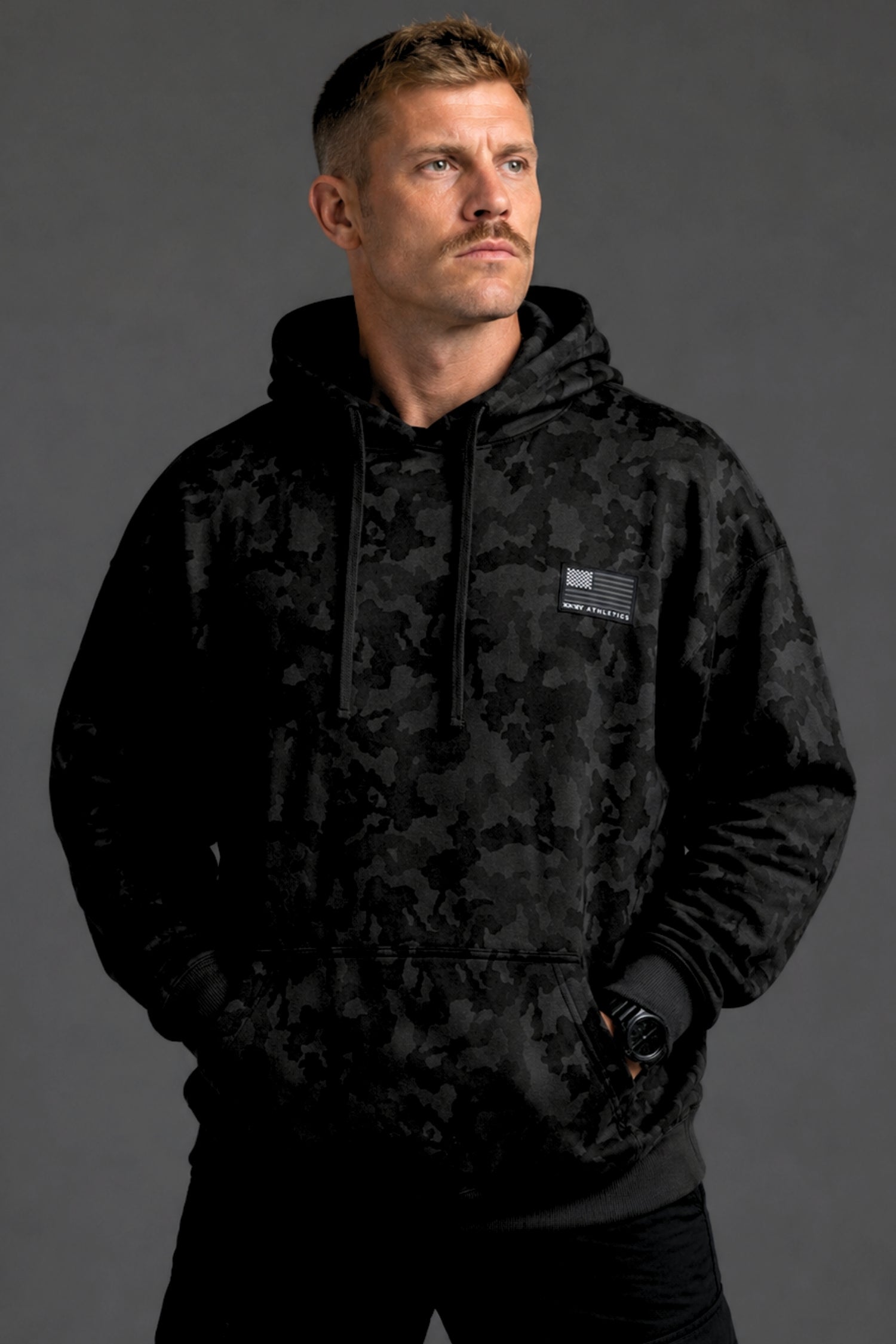 Men's Camo Flag Hoodie: Camo That Doesn't Hide | XX-XY Athletics