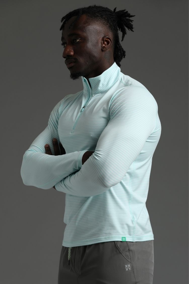 aqua white stripe