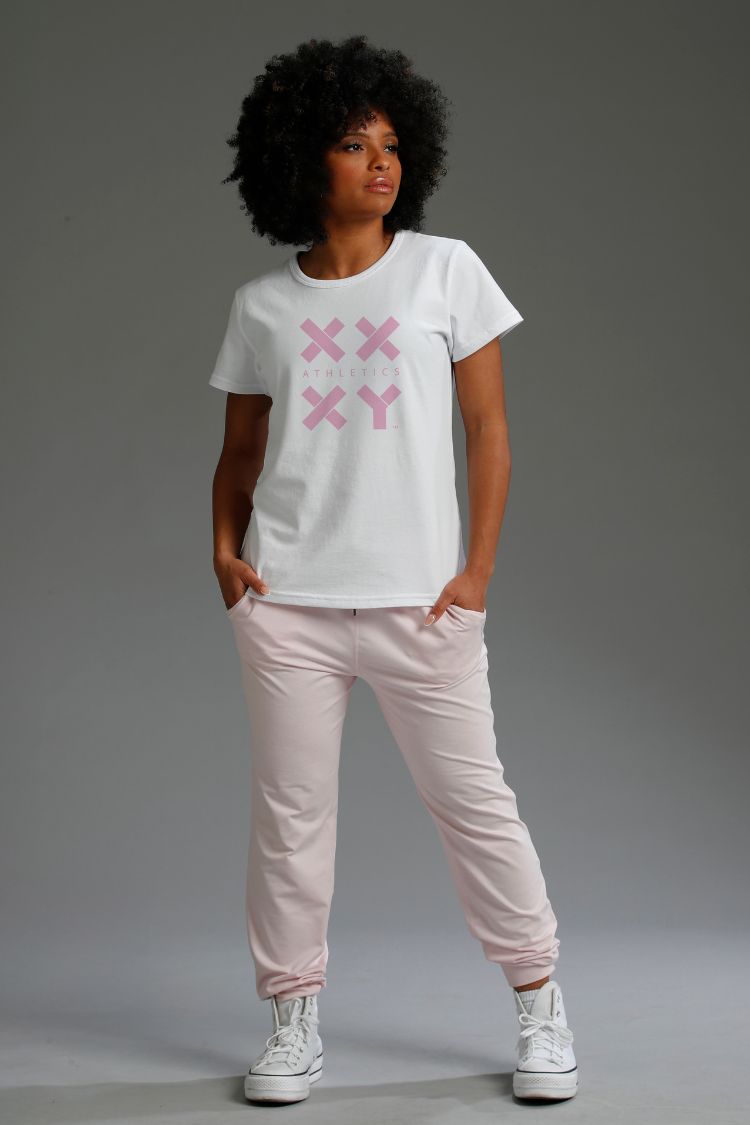 White - Pink Logo