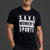 Man wearing a black t-shirt with 'SAVE WOMEN'S SPORTS' text on a dark background || Black