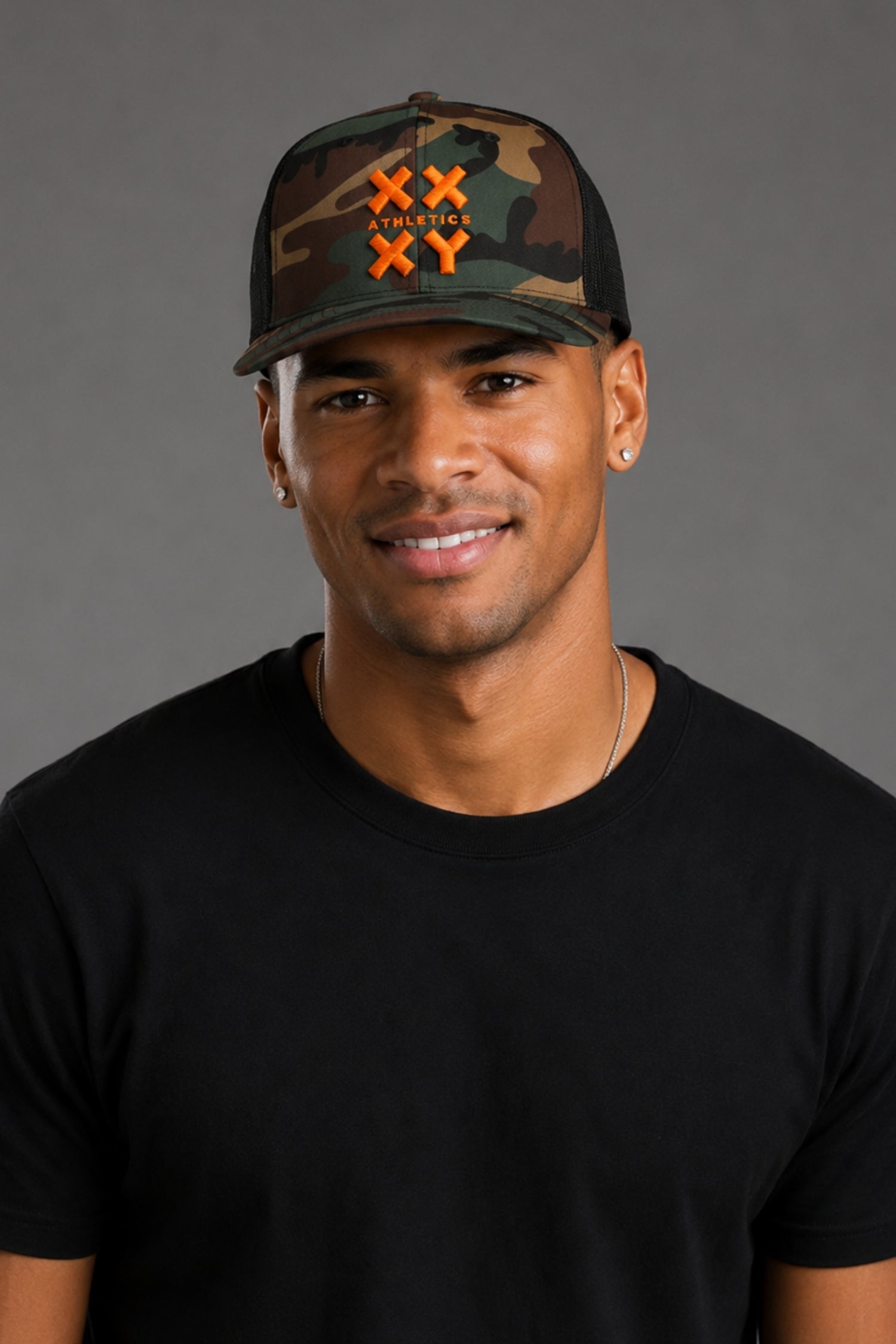 Logo Trucker Cap on Camo | XX-XY Athletics