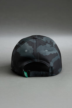 Black and gray camouflage cap with on a gray background || Black Camo