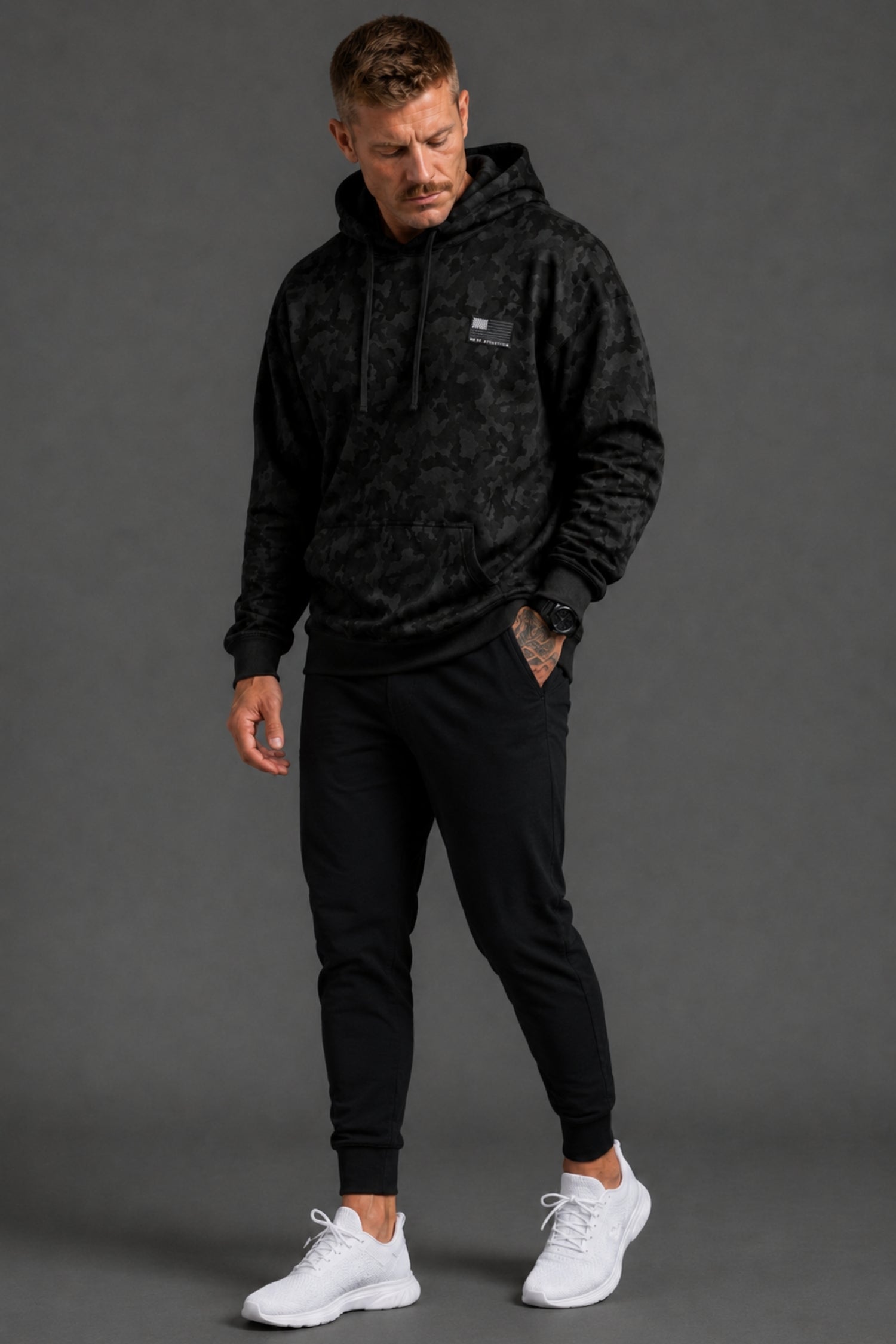 Men's Camo Flag Hoodie: Camo That Doesn't Hide | XX-XY Athletics