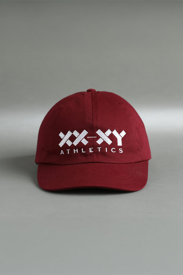 Red cap with 'XX-XY Athletics' logo on a gray background || Maroon
