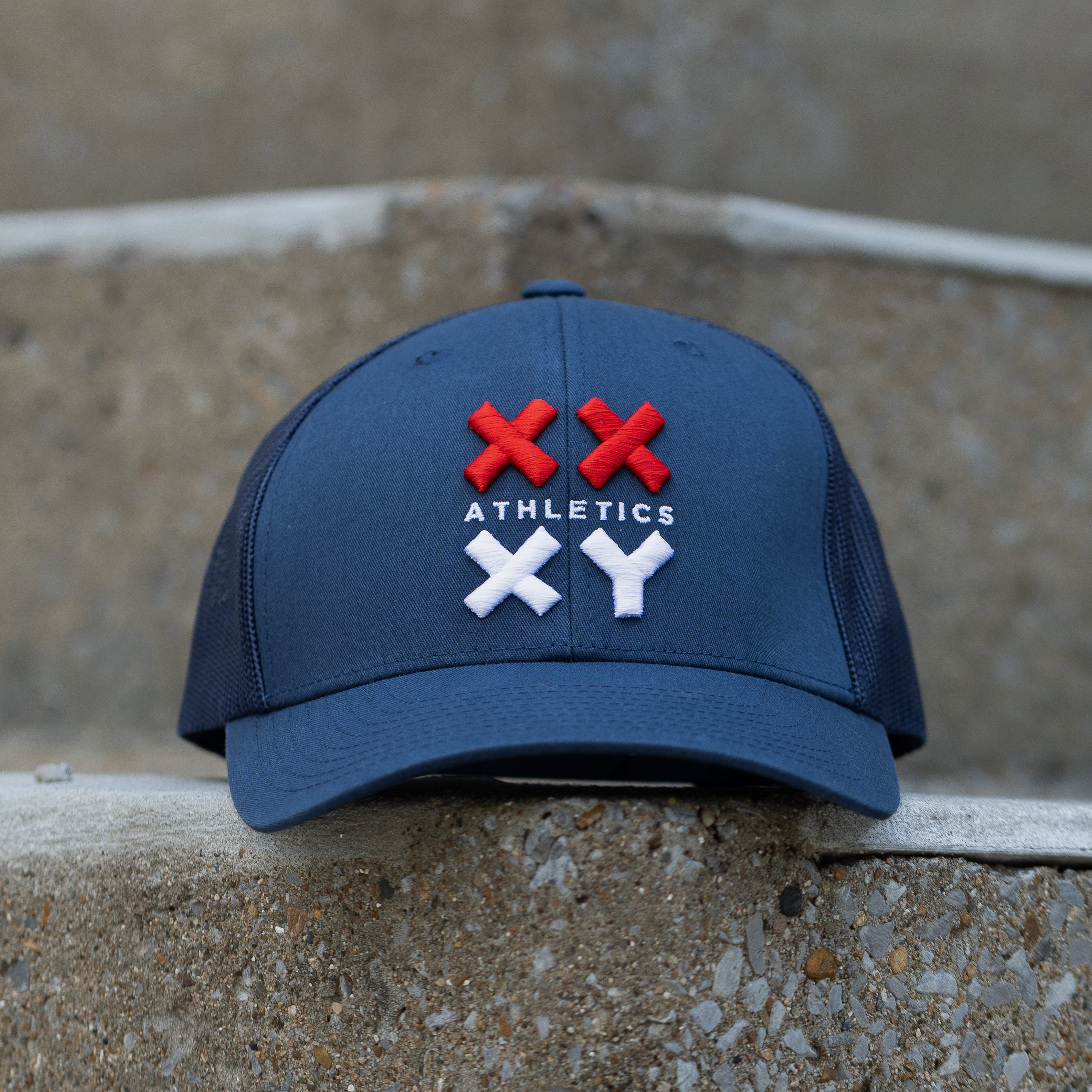 Logo Trucker Cap on Navy